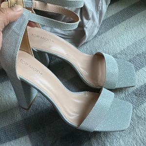 Sparkly silver High heels